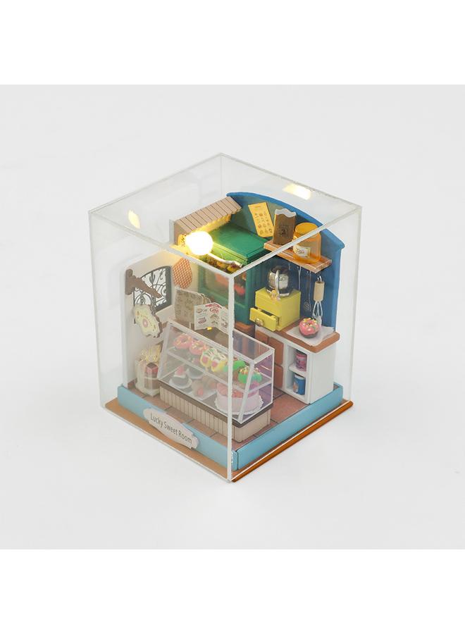 Bluejw Hongda Diy Cabin Music Moment Wooden Handmade Architectural Assembled Mini Cabin Creative Toys Gift Ornaments - Image 1