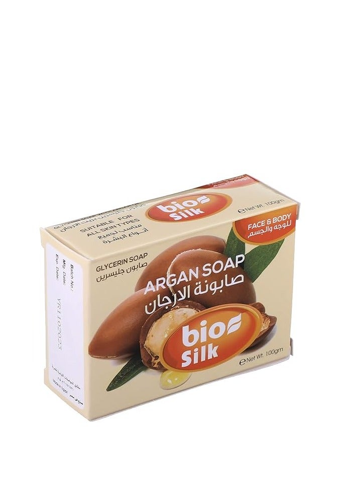 BioSilk Glycerin Soap with Argan Oil - 100 gm