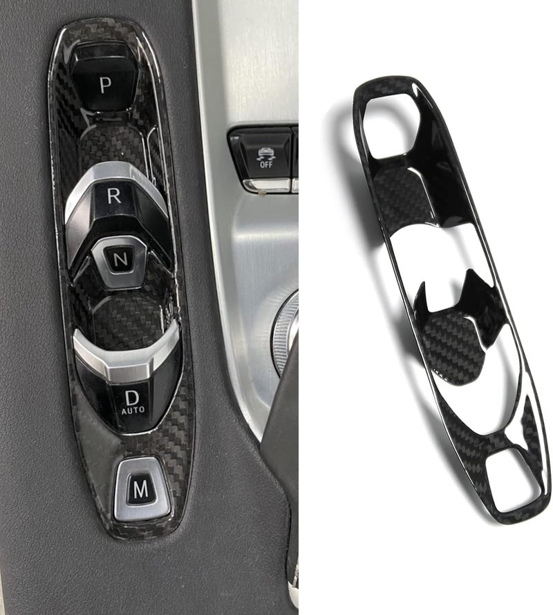 Yipmotiv Car Genuine Carbon Fiber Console Gear Shift Button Panel for Corvette C8 Z51 Z06 Stingray Coupe 2020 2021 2022 2023 2024,C8 Interior P D Auto M Button Frame(Black Carbon Whole) - Image 1