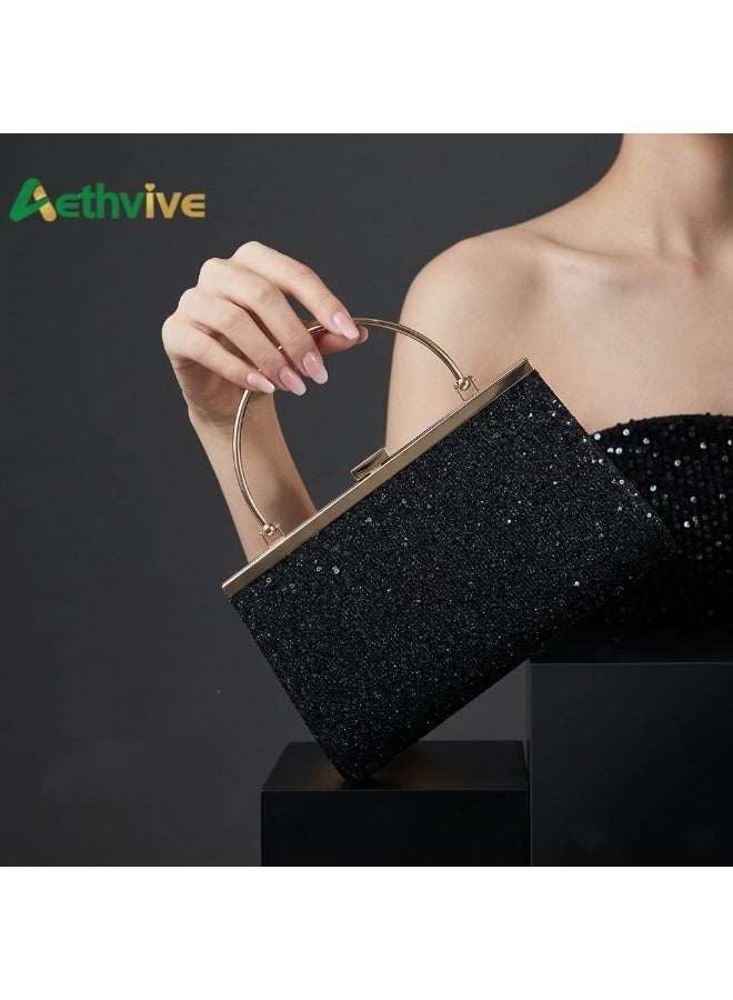 أيث الحيوية حقيبة قبضل المساء الفاخرة الأنيقة ، محفظة قبضل أنيقة للنساء مع سلسلة قابلة للفصل ، حقيبة حفل رسمية فاخرة لحفلات الزفاف والعشاء والمناسبات الخاصة - Image 2