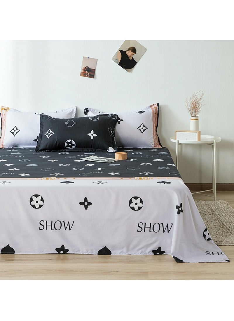 Sharpdo Four-piece bedding set microfiber soft quilt set with 1 quilt cover, 1 flat sheet and 2 pillowcases 1.8m bed（180*220cm）  - Image 2