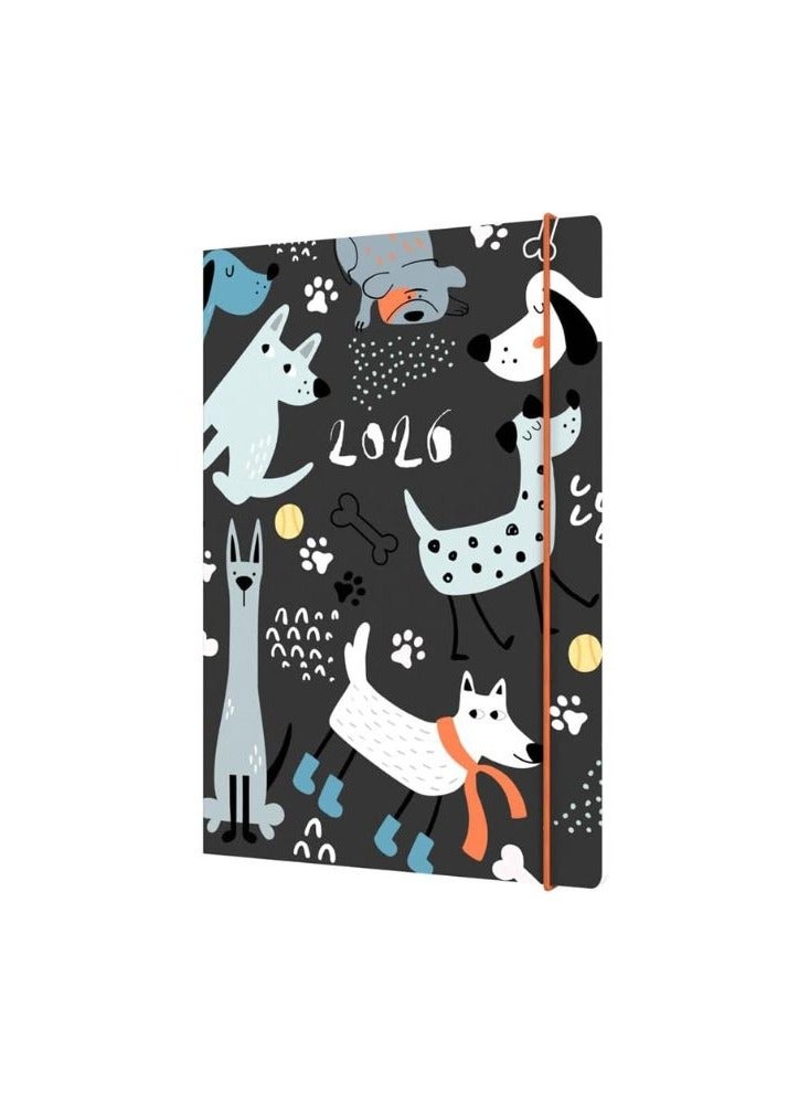 Collins - Maru - 2026 12 Month Calendar Year Planner, Week-To-View Diary, A6 Paper Cover - Dog (MR163.DG-26) - Image 1
