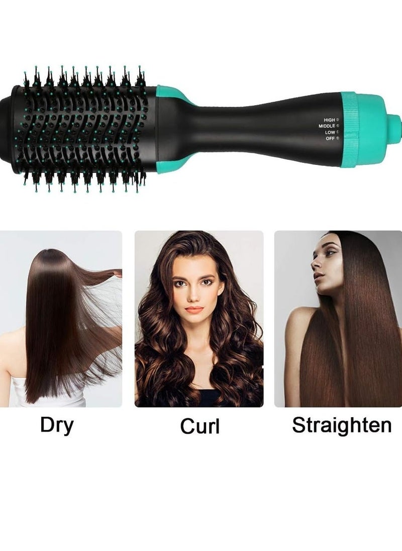 ELTRAZONE 3-in-1 One-Step Hot Air Hair Brush – Electric Straightener, Curler, and Dryer Comb (Green) | Fast Drying, Styling, and Volumizing Tool for Smooth, Shiny Hair | Ideal for All Hair Types - Image 2