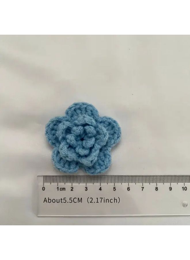 10 Colors 3D Handmade Crochet Rose Flower Patches for Crafts Clothing Home Decor - Image 4