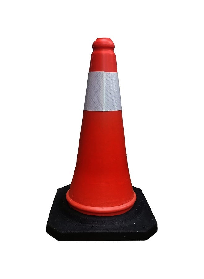 راكو مخروط مروري من راكو، ٥٠ سم، بقاعدة مطاطية متينة | مخروط أمان طريق أحمر عالي الوضوح مع شريط عاكس | مخروط مروري محمول مقاوم للرياح - Image 1