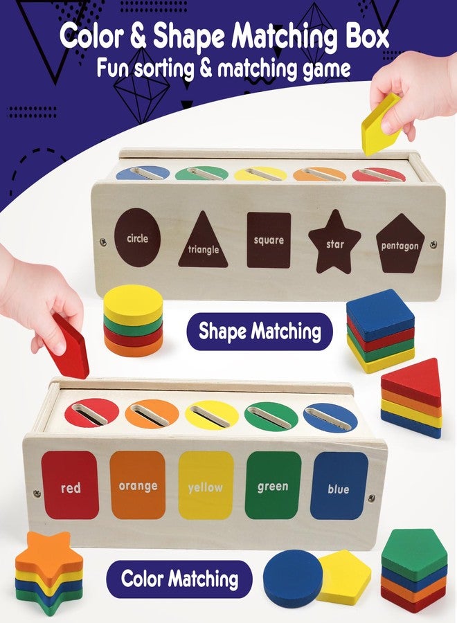 ROOCHKD Wooden Sorting Toys Montessori Color & Shape Sorter Class Activity Toddlers Fine Motor Game for Colors and Shapes Recognition, X-mas Stocking stuffers New Year Gifts for 2-5 Year Old Boys and Girls - Image 3