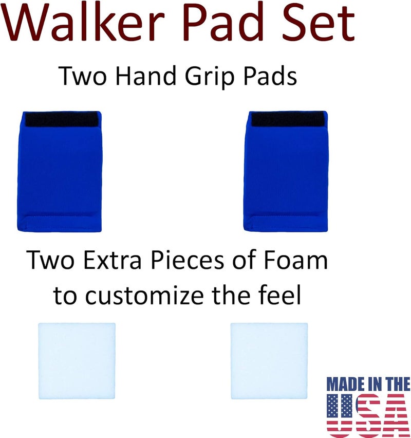 Crutcheze Walker Padded Hand Grip Covers - Premium Comfort and Moisture Wicking Cushions for Standard Walkers - Washable and Fashionable (Blue) - Image 4