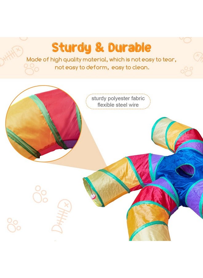 Depets 5-Way Large Cat Tunnel for Indoor Exercise - S-Shaped Tube With Play Ball, Interactive Peek Hole Pet Toy for Cats, Kittens, Puppies, and Rabbits - Image 2