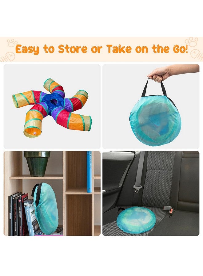 Depets 5-Way Large Cat Tunnel for Indoor Exercise - S-Shaped Tube With Play Ball, Interactive Peek Hole Pet Toy for Cats, Kittens, Puppies, and Rabbits - Image 4