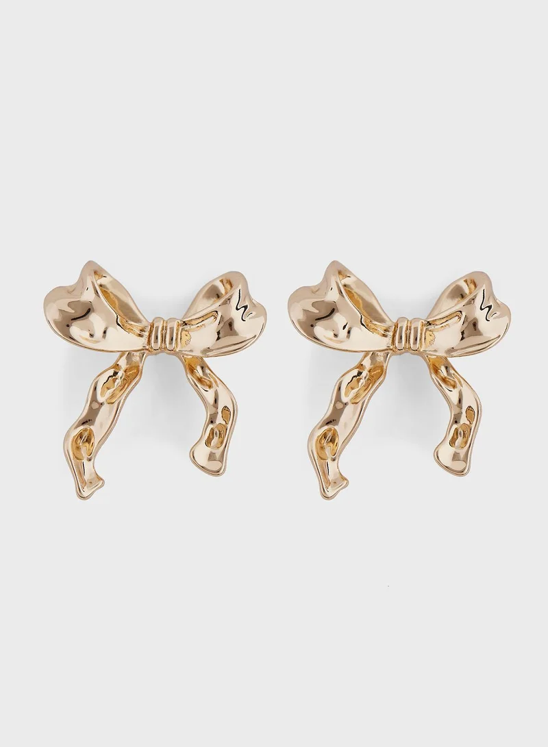 Ginger Bow Stud Earrings