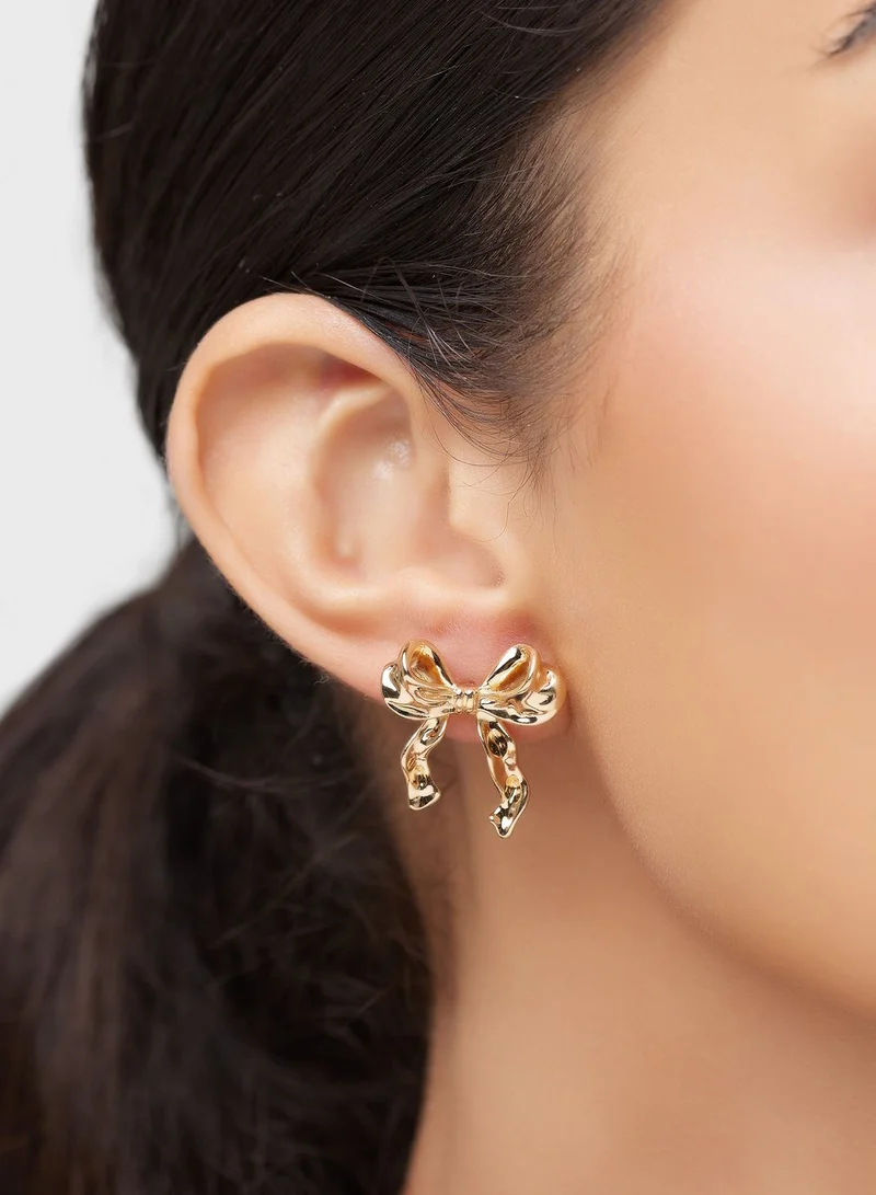 Ginger Bow Stud Earrings
