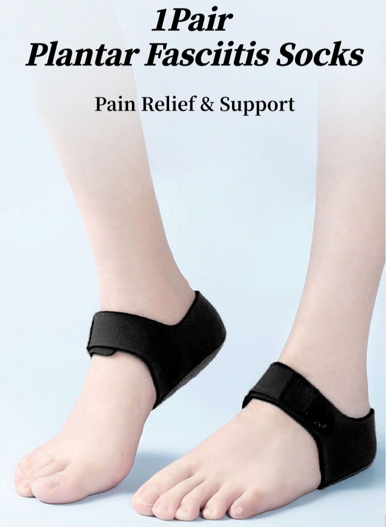 REOCLE 1Pair Plantar Fasciitis Socks with Arch Support Foot Care Compression Sleeve Night Pain Relief Eases Swelling and Heel Spurs Ankle Brace Support for Fast Pain Relief for Men and Women - Image 1