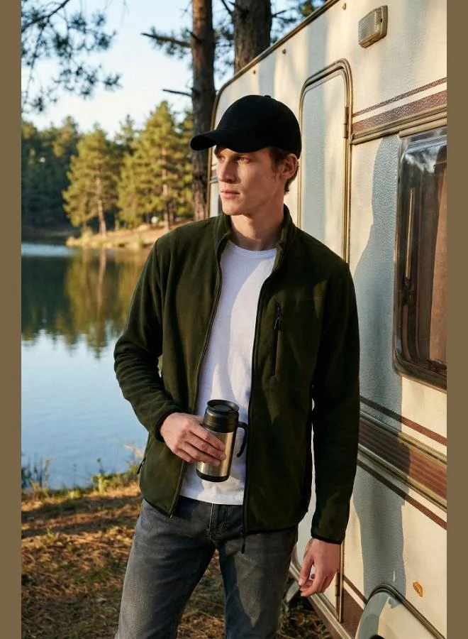 Buratti  Buratti Slim Fit Zippered Pocket Stand Collar Polar Fleece Cardigan Men's CARDIGAN 5906028 for Men | Best Price UAE