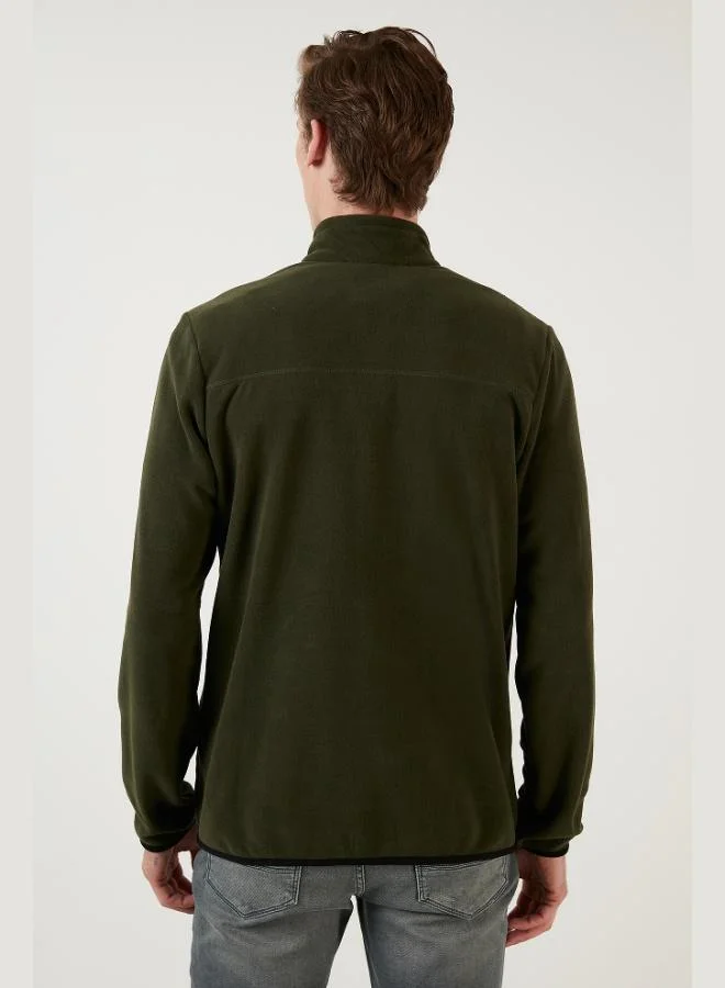 Buratti  Buratti Slim Fit Zippered Pocket Stand Collar Polar Fleece Cardigan Men's CARDIGAN 5906028 for Men | Best Price UAE