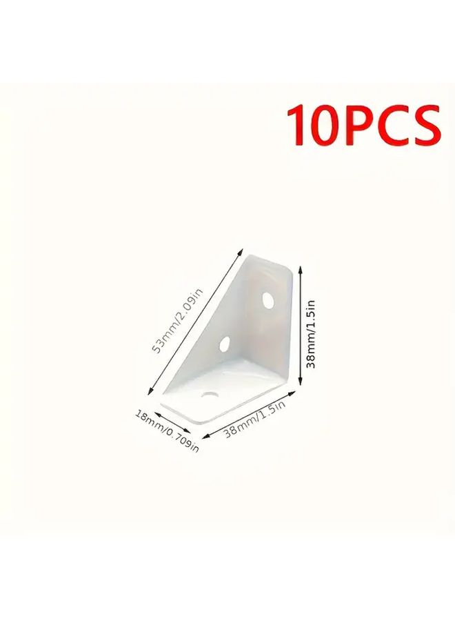 White Heavy Duty Steel Right Angle Brackets 20pcs 3 5 Inch For Secure Mounting - Image 4