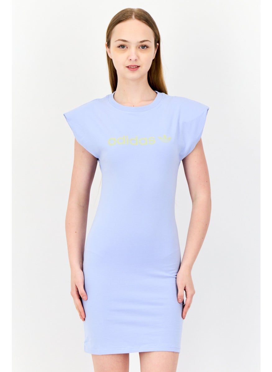 adidas Originals Women Sportswear Fit Short Sleeves Outdoor Dress, Lavender  - Image 1