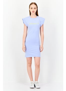 adidas Originals Women Sportswear Fit Short Sleeves Outdoor Dress, Lavender  - Image 3
