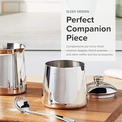 Frieling USA 18/10 Stainless Steel Sugar Bowl with Lid & Spoon Set - 300 ml - Silver Metal Sugar Holder Pot - Dishwasher Safe - Contemporary Modern Kitchenware Accessory - Stainless Steel Pot - Image 4