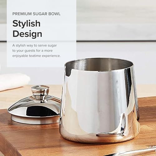 Frieling USA 18/10 Stainless Steel Sugar Bowl with Lid & Spoon Set - 300 ml - Silver Metal Sugar Holder Pot - Dishwasher Safe - Contemporary Modern Kitchenware Accessory - Stainless Steel Pot - Image 3