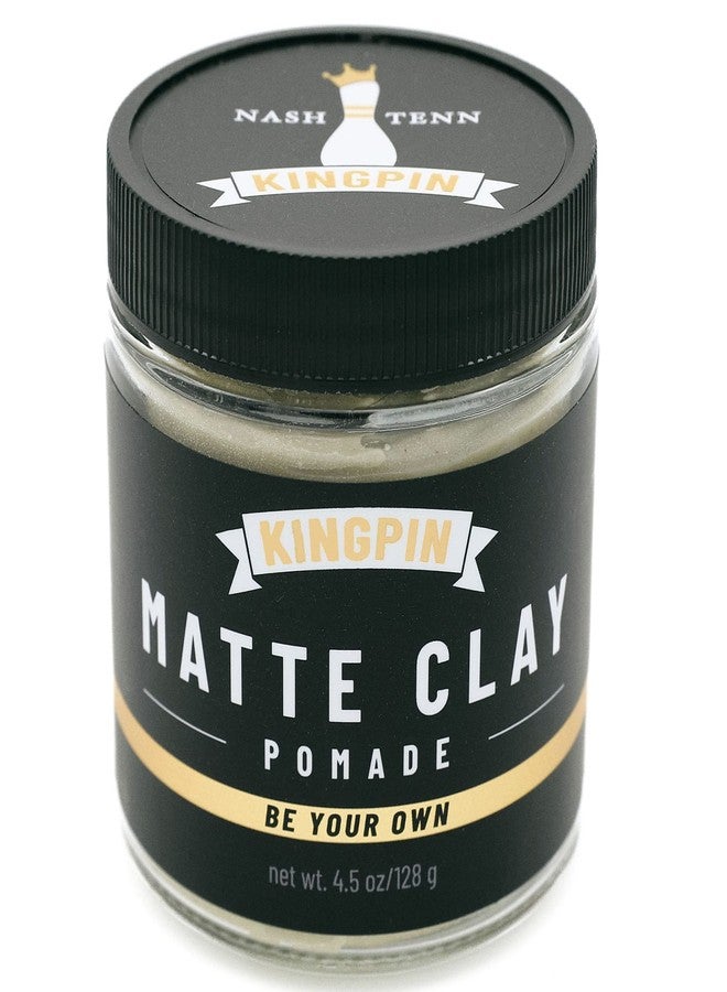 Kingpin Matte Clay Hair Wax for Men - Flexible Hold & Natural Finish - Non-Flaking, Hydrating Styling Clay for All Hair Types - 2.5oz travel size - Image 1