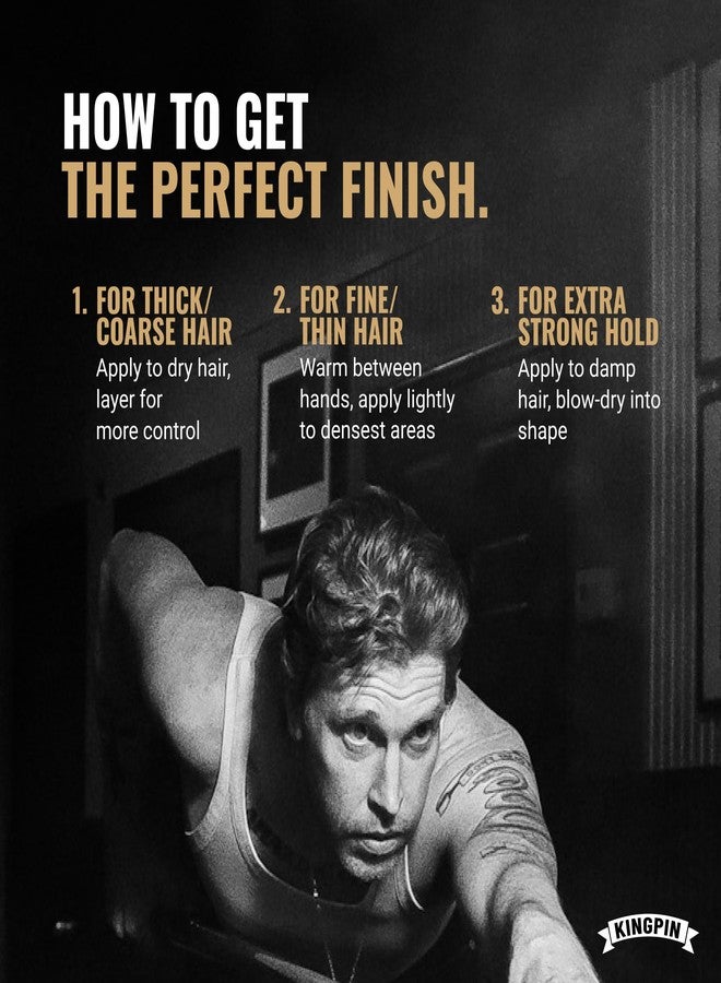 Kingpin Matte Clay Hair Wax for Men - Flexible Hold & Natural Finish - Non-Flaking, Hydrating Styling Clay for All Hair Types - 2.5oz travel size - Image 4