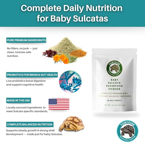 Tortoise Resource Center Baby Sulcata Food with Calcium - Human Grade Scientifically Formulated Diet for Healthy Growth - 4.5 oz 30-Day Supply for Grassland Tortoise Lovers! - Image 2