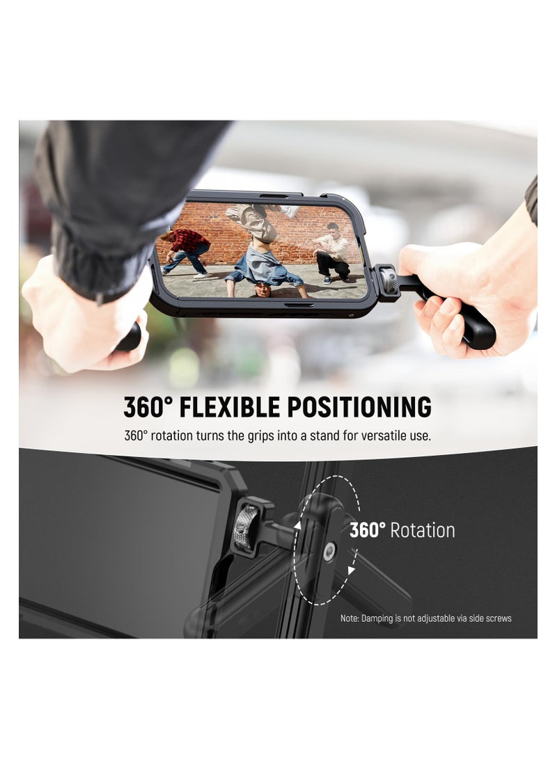 SYOSI Rotatable Side Handle for Phone Cages, Top Handle Only for i-Phone 15 Sam sung S22 S23 Phone Cages, 1/4" Screws & Anti Twist Pins for Phone Stabilizer Video Rig Video Recording Filming  - Image 5