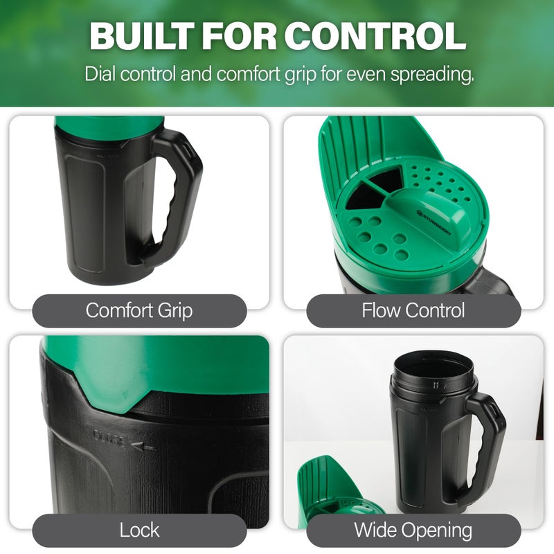 STOWBERRY Handheld Grass Seed Spreader with Easy to Adjust Dial Flow Rate - Image 3