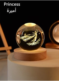 عربست هدايا تحفة ديكور بلورة القمر 3D Crystal لمبة مكتب ابجوره طاولة زينه مكاتب مصباح القمر قمر مضيء هدايا تخرج بنات ابجوره صغيره لمبة اضاءة غرفة نوم  - Image 2