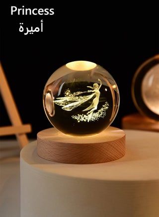 3D Crystal Ball Glass Luminous Night Lamp For Kids Women Commemorative Gifts Graduation Season Gifts Birthday Gifts Valentine's Day Gifts - view 2
