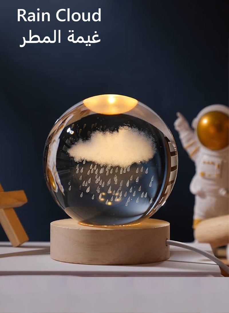 عربست كرة كريستال ثلاثية الأبعاد مضيئة - مصباح ليلي للأطفال والنساء، هدايا تذكارية، هدايا تخرج، هدايا عيد ميلاد، هدايا عيد الحب - Image 4