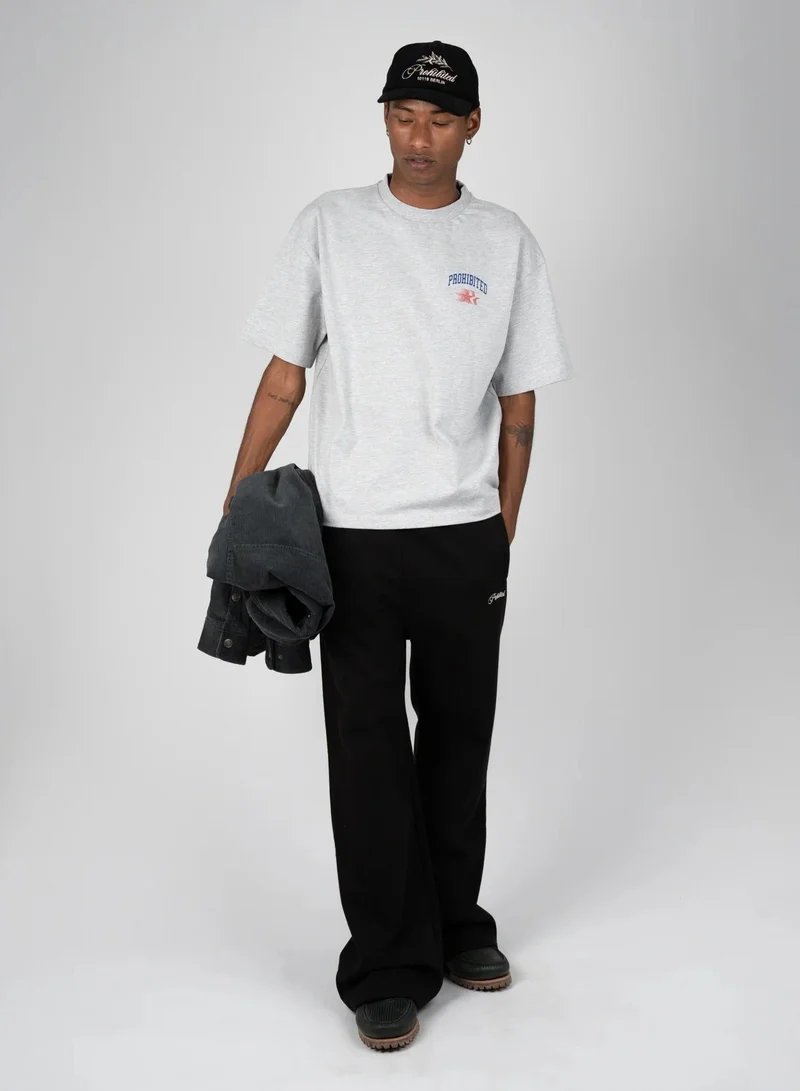 Prohibited Grey Melange Avantgarde Tee  | Best Price UAE