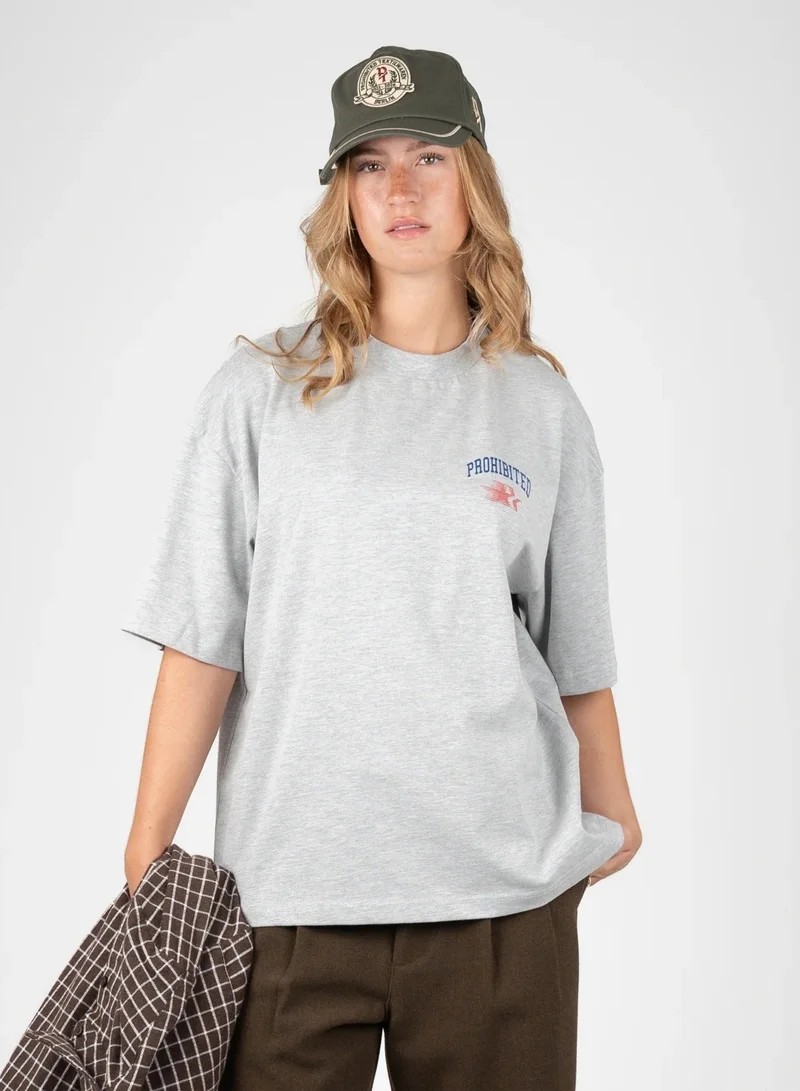 Prohibited Grey Melange Avantgarde Tee  | Best Price UAE