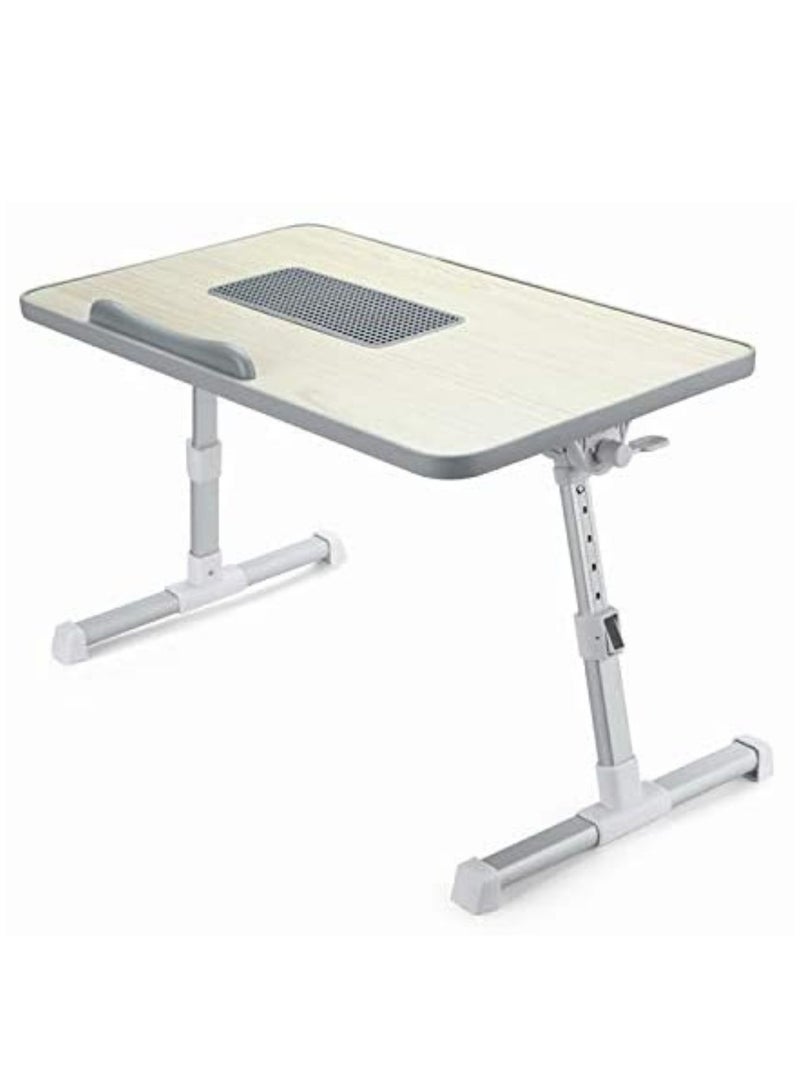 Terabyte A8 Adjustable Folding Laptop Cooling Table Laptop Bed Tray Table,Adjustable Laptop Stand With Foldable Legs,Notebook Stand Breakfast Reading Desk For Sofa Couch(Large,Gray),33 Centimeters  - Image 1