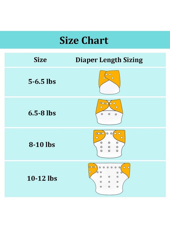 بيبي جول حفاضات قماشية للأطفال حديثي الولادة من بيبي جول، عبوة من 13 قطعة، مناسبة للفتيات الخديج بوزن 5-12 رطلاً، أغطية حفاضات قماشية، عبوة من 6 قطع مع 6 حشوات وحقيبة مبللة، قابلة لإعادة الاستخدام وقابلة للغسل ومقاومة للماء - Image 4