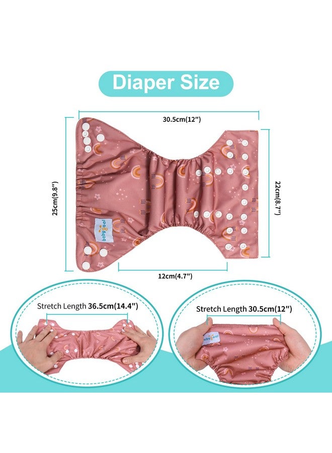 بيبي جول حفاضات قماشية للأطفال حديثي الولادة من بيبي جول، عبوة من 13 قطعة، مناسبة للفتيات الخديج بوزن 5-12 رطلاً، أغطية حفاضات قماشية، عبوة من 6 قطع مع 6 حشوات وحقيبة مبللة، قابلة لإعادة الاستخدام وقابلة للغسل ومقاومة للماء - Image 2