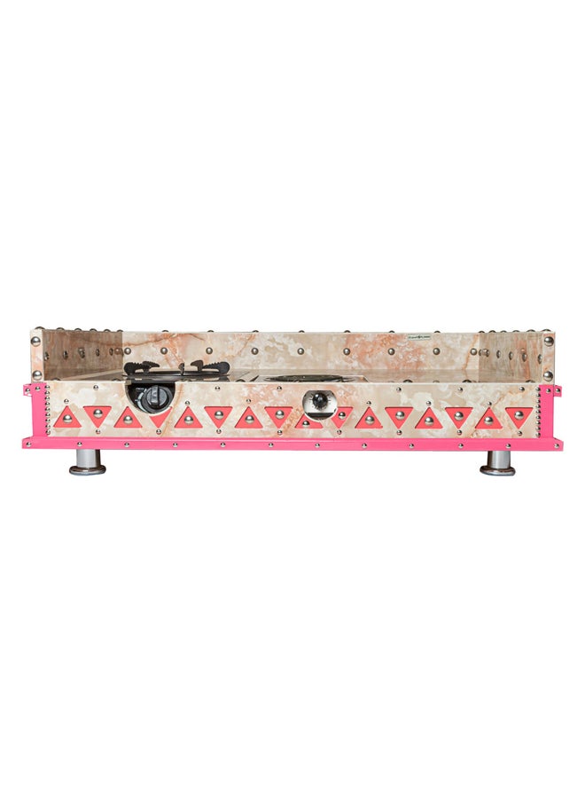 AL SANIDI Heritage wooden charcoal grill, Heating stove, Pink, Size 60*100 Cm  - Image 3
