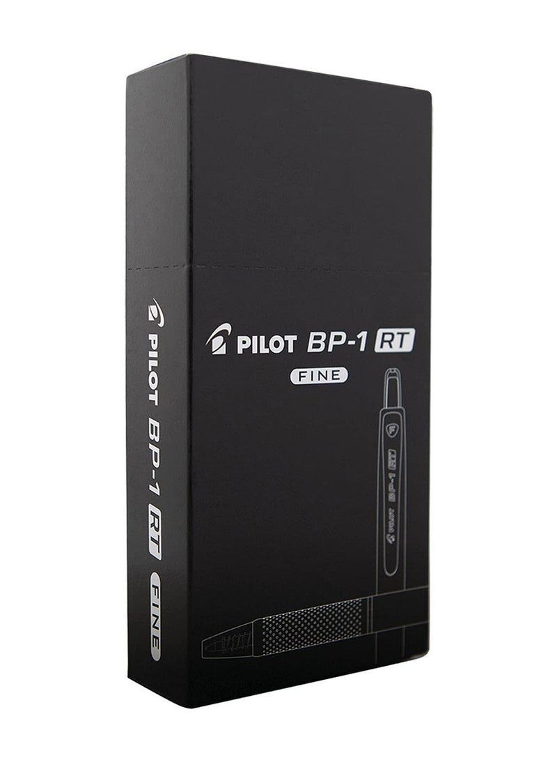 بايلوت قلم بايلوت ذو طرف رفيع BP-1 RT عبوة من 12 قلم أسود - Image 1