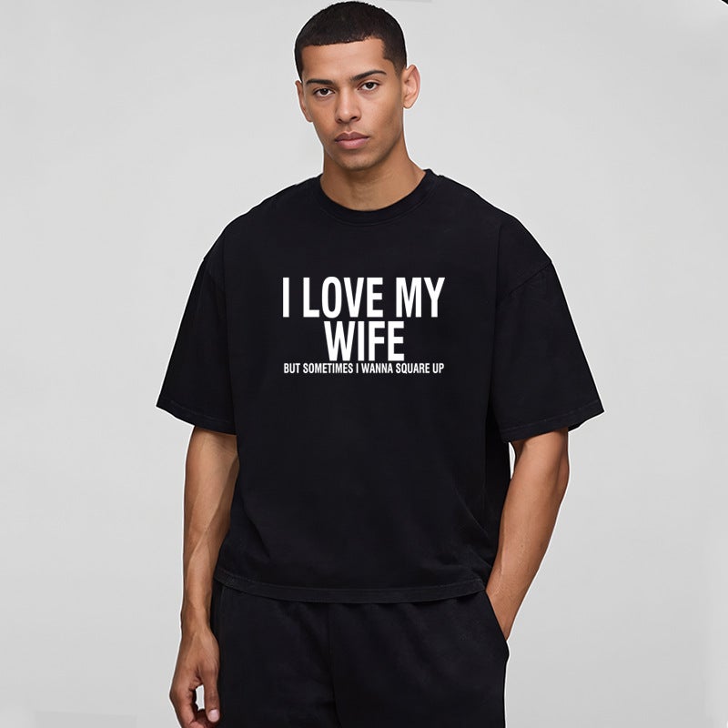 Cross-Border Square Short-Sleeved Men''s Boxy Fit Fitness Muscular Men''s Short T-Shirt Casual Hip-Hop Round Neck Off-Shoulder - Image 2