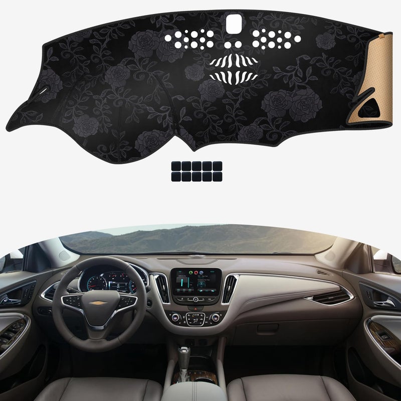 Dash Cover  AntiGlare Sun Protection Dustproof UVProof  Dashboard Covers Interior Car Accessories Fit for Chevy Malibu 2016 2017 2018 2019 20202023 Fits Vehicle wo HUD ModelsBlack Flannel