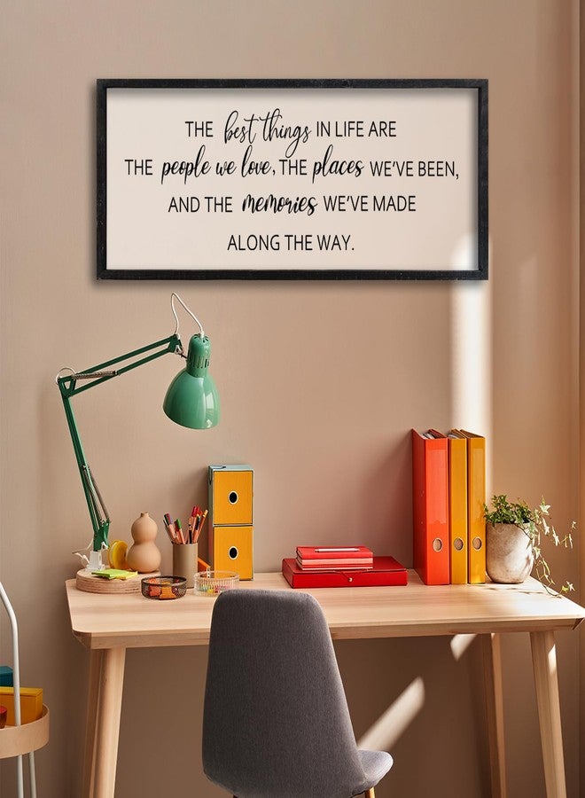comurdyo The Best Things in Life Sign 32''×12'' Framed Wood Memories Inspirational Quotes Wall Decor Vintage Farmhouse Wedding Gifts Sign Wall Art for family Home Bedroom (Wood Black) - Image 5
