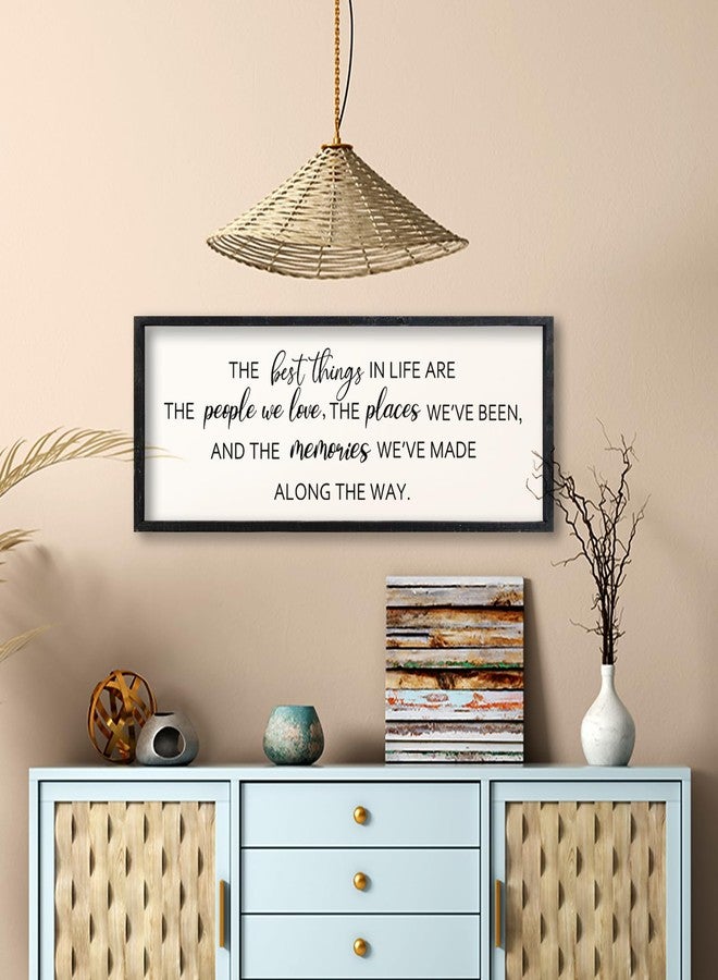 comurdyo The Best Things in Life Sign 32''×12'' Framed Wood Memories Inspirational Quotes Wall Decor Vintage Farmhouse Wedding Gifts Sign Wall Art for family Home Bedroom (Wood Black) - Image 3