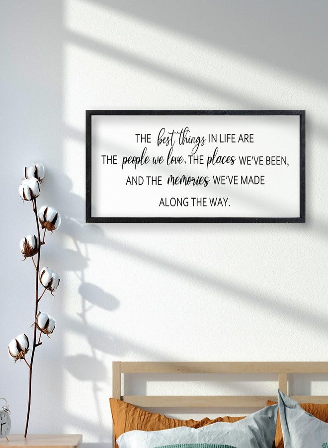 comurdyo The Best Things in Life Sign 32''×12'' Framed Wood Memories Inspirational Quotes Wall Decor Vintage Farmhouse Wedding Gifts Sign Wall Art for family Home Bedroom (Wood Black) - Image 4