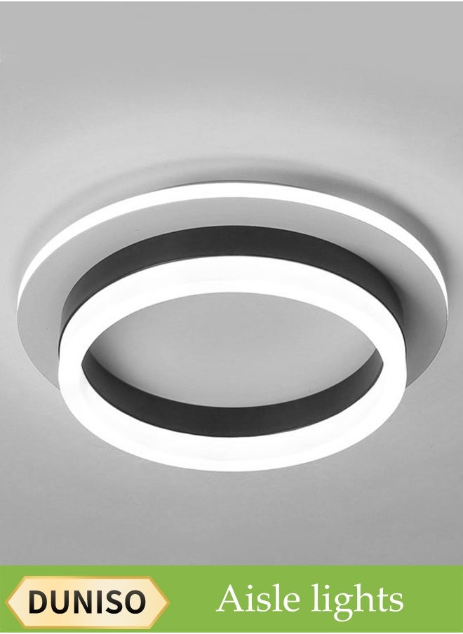 DUNISO Ceiling Lights, Aisle Lights, Corridor Lights, Living Room Downlights, Hole Lights, Ceiling Spotlights, Entrance Lights, Balcony Lights, Black And White Round Corridor Lights, Suitable For Kitchens, Bedrooms, Corridors, And Restaurants  - Image 1