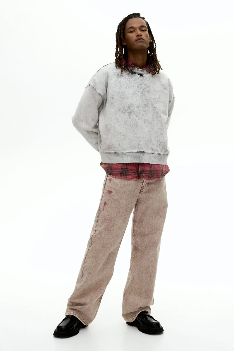 H&M  Oversized Fit Washed sweatshirt for Men | Best Price UAE
