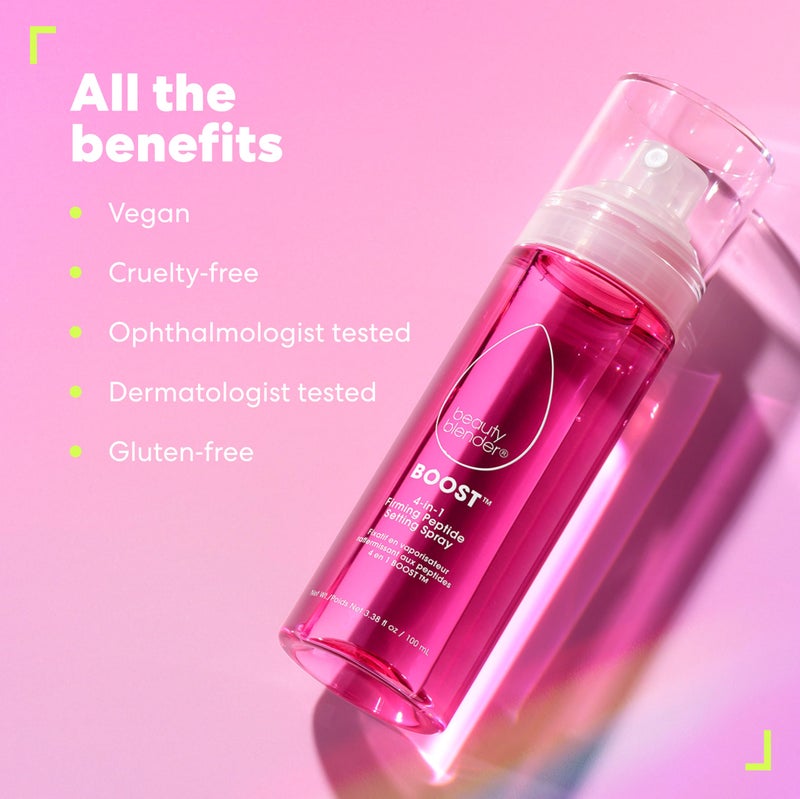 beautyblender Boost 4-in-1 Firming Peptide Setting Spray, Set Makeup Up to 18 hours, Plump & Hydrate Skin, While Blur Pores and Reduce Shine - Image 3