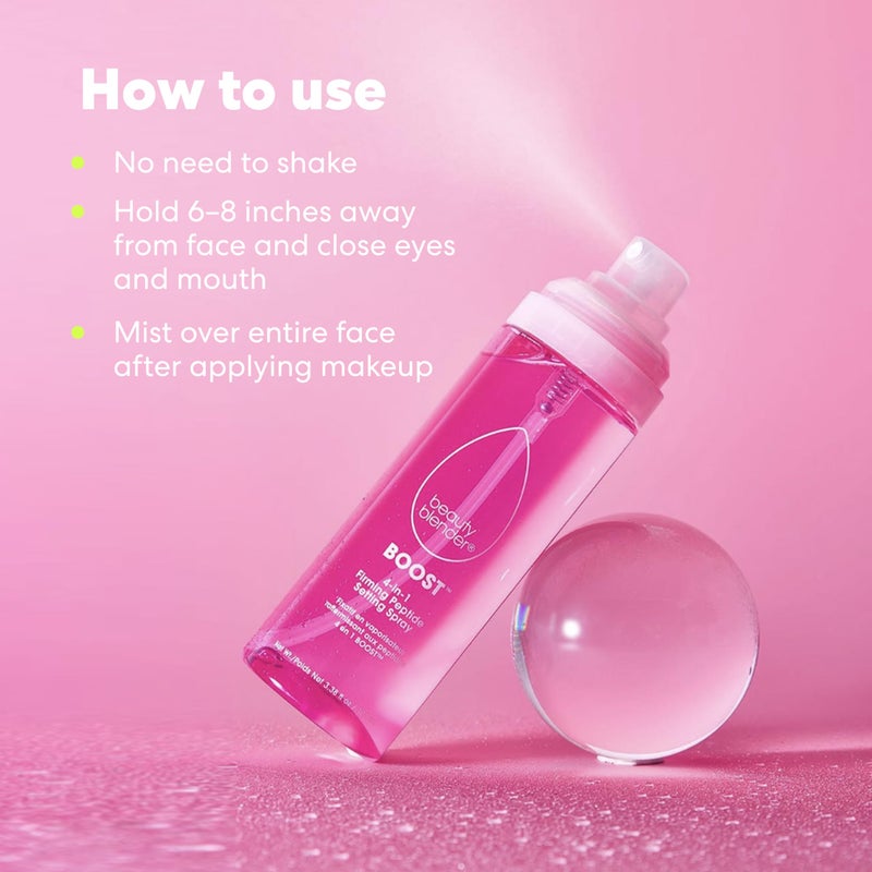 beautyblender Boost 4-in-1 Firming Peptide Setting Spray, Set Makeup Up to 18 hours, Plump & Hydrate Skin, While Blur Pores and Reduce Shine - Image 4