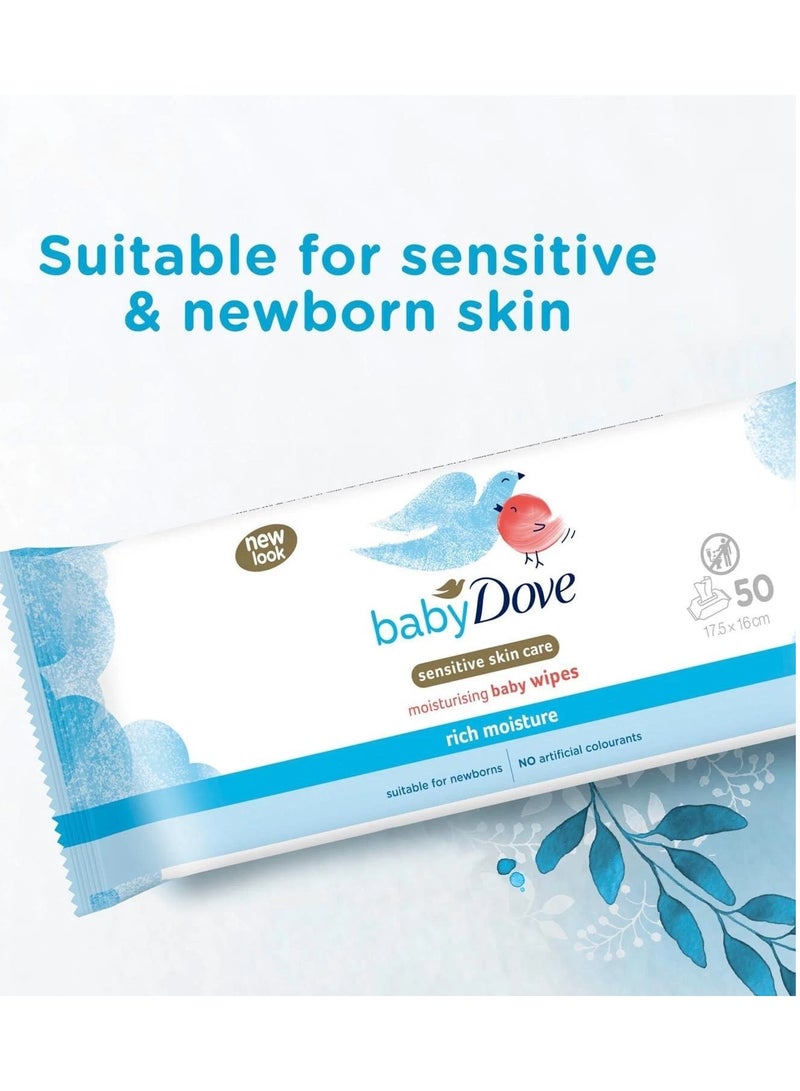 Baby Dove Rich Moisture suitable for newborns Wipes  Rich Moisture cleansing wipes 50 pcs - Image 1
