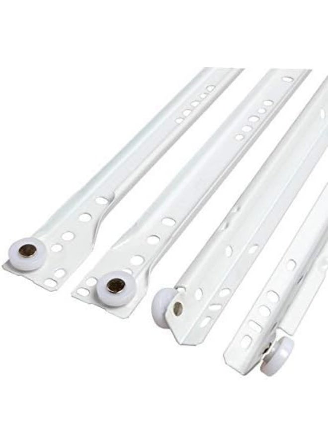 NJM White Side Mount Drawer Slides Runner 12 inch Length - Image 2