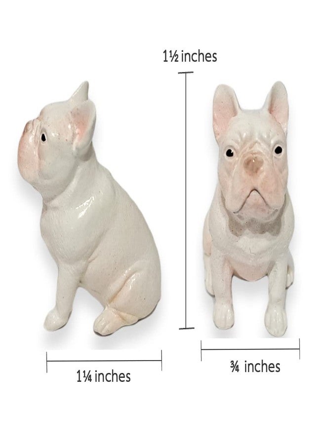 WitnyStore 1½" White Sit French Bulldog Dog Resin Figurine for Terrarium Decoration Collectible Statue for Adult Collectors Handcrafted Polyresin Ornament Sculpture Home Room Tabletop Decor - Image 2